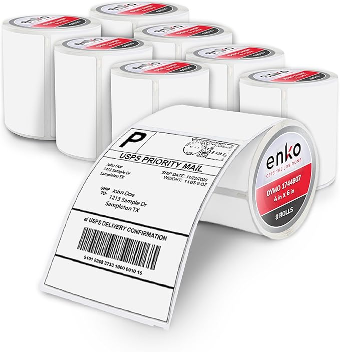 enKo Compatible Zebra 4x6 Label/Dymo Labels 1744907 by enKoProducts