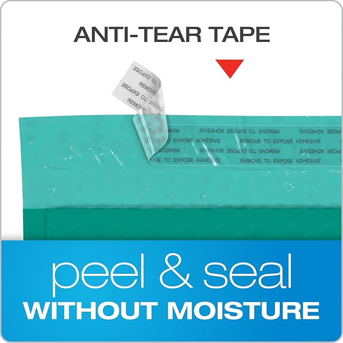 Quality Park Bubble Mailers, Turquoise Poly Mailers, Padded Envelopes, Shipping - Image 4