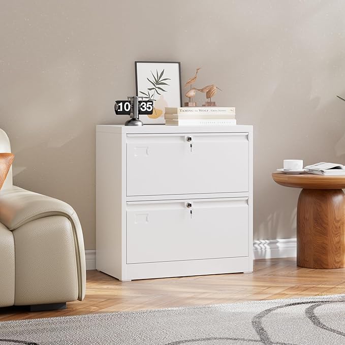 Aobabo 2 Drawer Lateral File Cabinet, Lockable Metal Filing Cabinet - Image 4