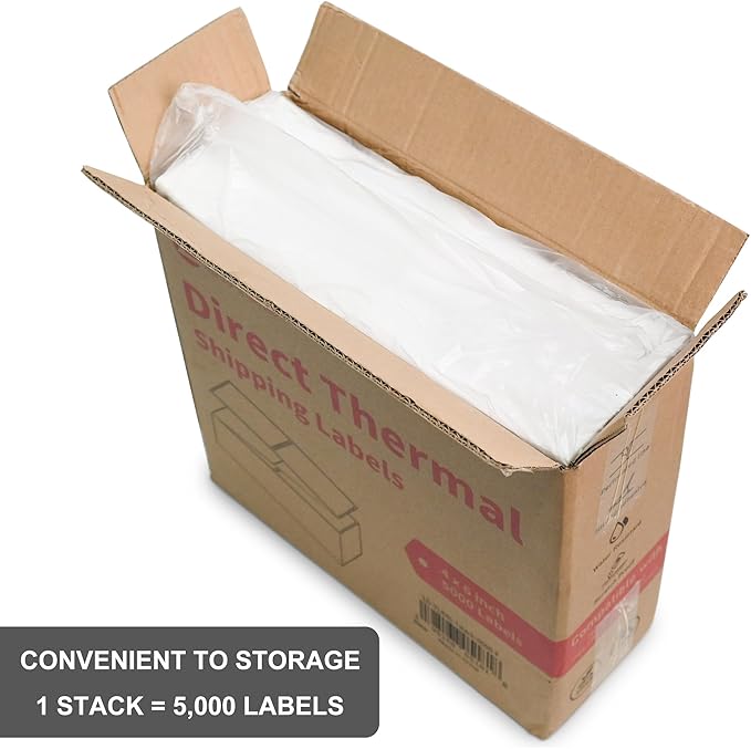 L LIKED 4 x 6 Thermal Labels Fanfold, 5000 White Shipping Mailing Labels - Image 5