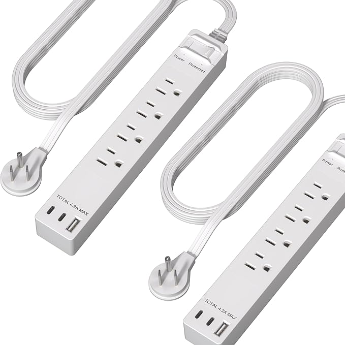 LIDER Outlet Extender with 4 Receptacles, USB Type-A and 2 USB Type-C, by LIDER