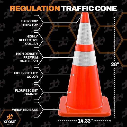 Xpose Safety 28 Inch Orange Traffic Cones - Image 3