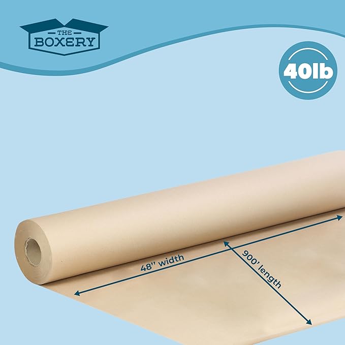 The Boxery Kraft/Brown Kraft Paper Roll, 48” x 10, 800”-40lb. Thickness-Brown - Image 4