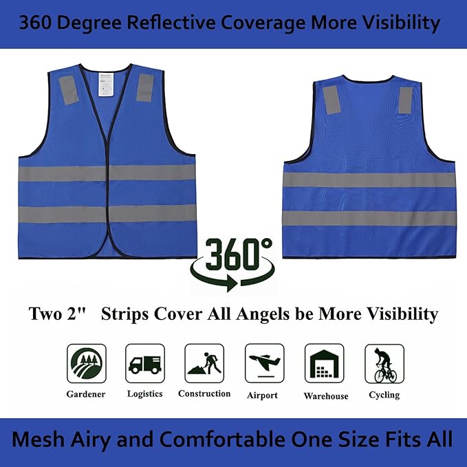 Blue Safety Vests 20 Pack - Image 3