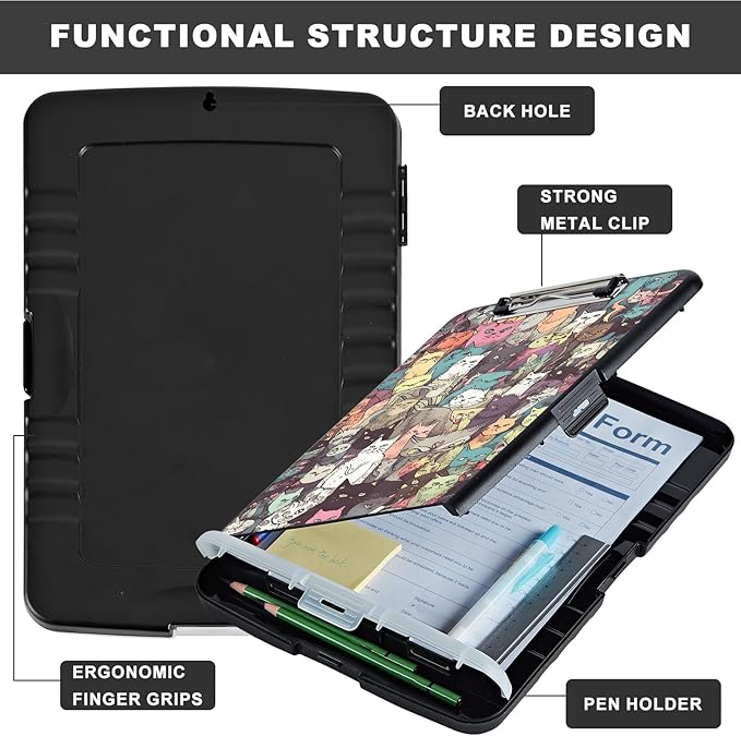 Clipboard with Storage, Storage Clipboard with Pen Holder, Heavy Duty Plastic - Image 6