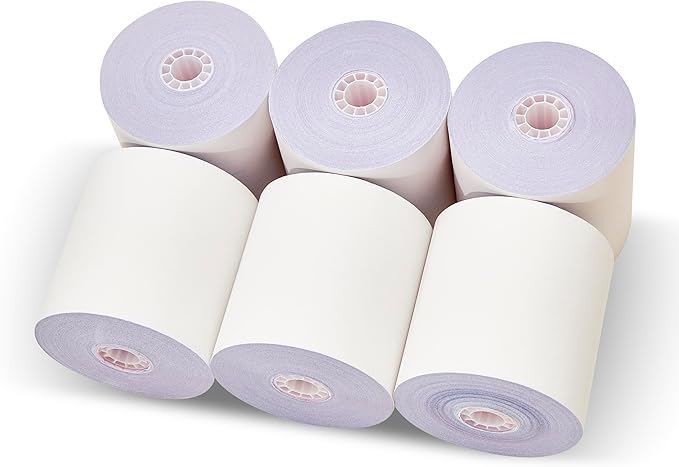 3-ply 3" inch 65' Feet White/Canary/Pink Carbonless Kitchen Paper 50 Rolls TMU - Image 3