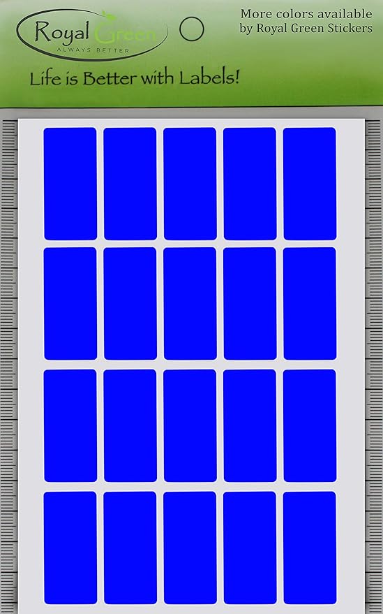 Royal Green Adhesive Sticker Labels in Blue 1.57 inch x 0.75-2000 Pack - Image 4