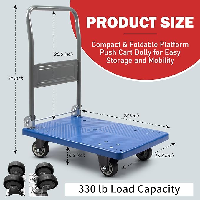 330 lbs Foldable Platform Truck Dolly - Image 5
