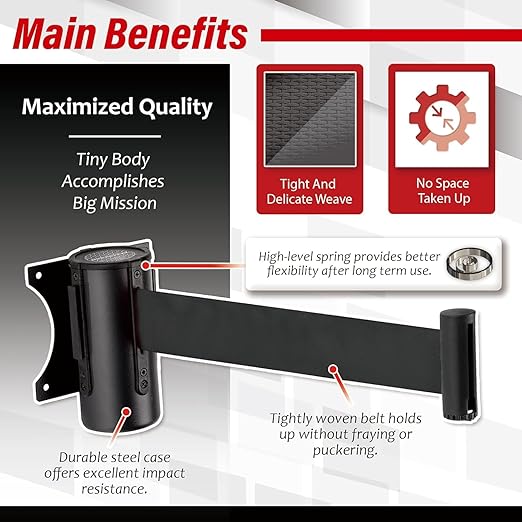 DuraSteel Wall Mount Crowd Control Retractable Belt Barrier - Image 3