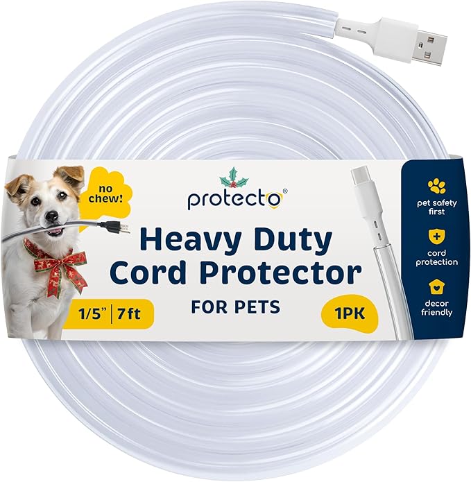 PROTECTO Heavy Duty Cord Protectors from Pets No Chew Solution, 7ft Easy to Use by protecto