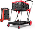 Collapsible Shopping Cart with Wheels, 200 lbs Capacity Grocery Cart on Wheels by TOLRET