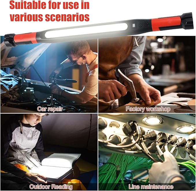 2026 New Magnetic Work Light, Rechargeable LED Mechanic Light, Under Hood Work - Image 5