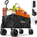 Collapsible Wagon with Big Wheels, Beach Wagons Carts Foldable with All-Terrain by SYOCYO