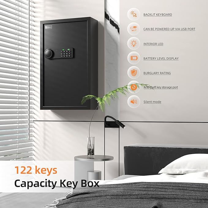 XDeer 122-Keys Key Lock Box Wall Mount - Image 7