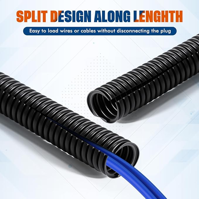 Sasylvia Split Wire Loom Cord Protector Tubing Split Conduit Protector Tubing - Image 3