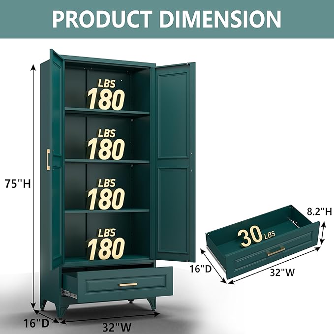 Metal Storage Cabinet, Large Cupboard - Image 3