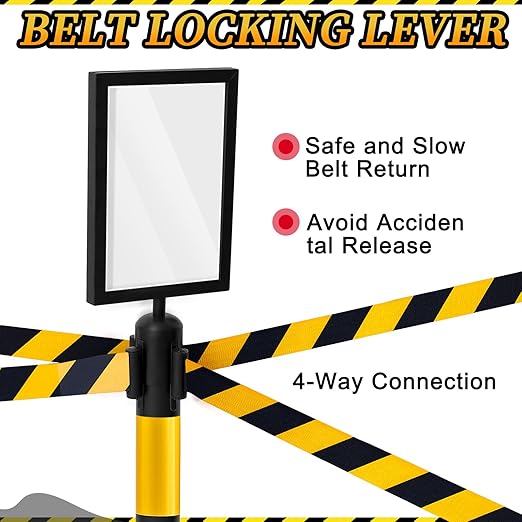 Therwen 6 Pack Heavy Duty Crowd Control Stanchions 9.8 ft Stainless Steel - Image 5