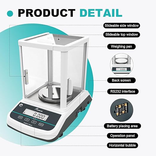 JOANLAB Analytical Balance 500g x 1mg Scale High Precision 0.001g Accuracy - Image 3