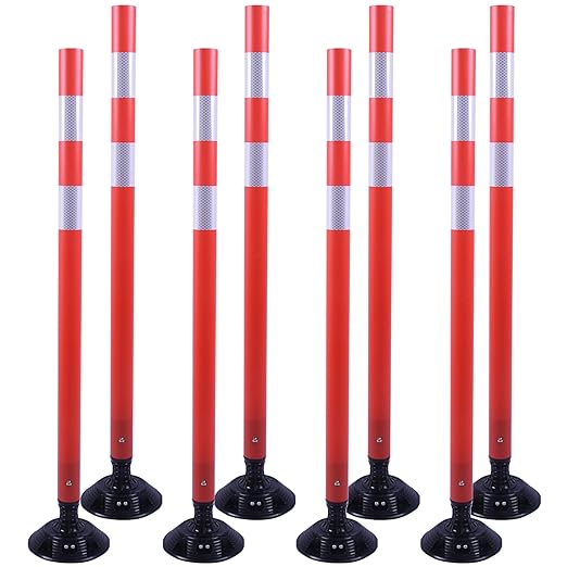 48" Traffic Cones 8-Pack with Heavy-Duty Spring Base by OrangeStar