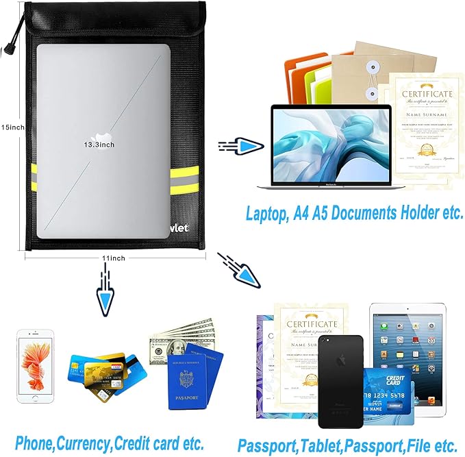 Fireproof Waterproof Money Document Bag - Image 4