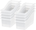 IRIS USA Plastic Book Bin Magazine Holder, Vertical Standing Connecting by IRISUSA