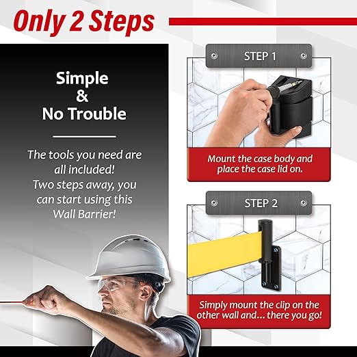 DuraSteel Wall Mount Crowd Control Retractable Belt Barrier - Image 6