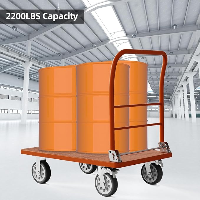 Heavy Duty Platform Truck Cart, Flatbed Cart Folding Hand Trucks, - Image 6