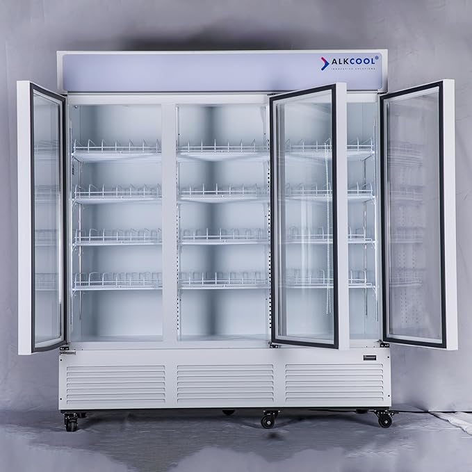 Commercial Beverage Refrigerator Display Fridge, Three Glass Door Upright - Image 5