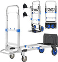 Upgraded 3 in 1 Aluminum Folding Hand Truck, 600lbs Capacity, Heavy Duty by ZROECWT