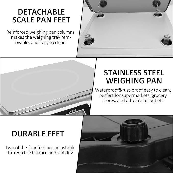 Price Computing Scale 88lb/40kg LCD Digital Commercial Price Scale - Image 7