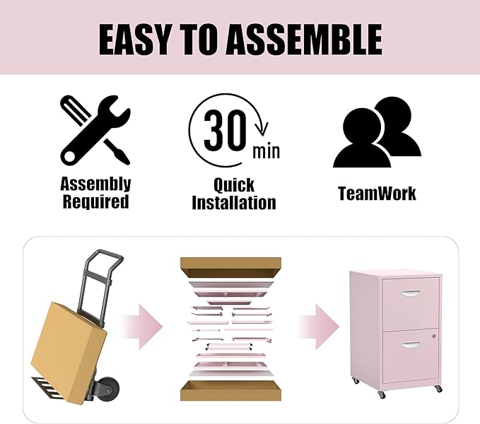 2 Drawer Mobile File Cabinet - Image 8