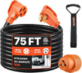 VEVOR 75 FT RV Extension Cord, 50 Amp, 125V/250V 7500W Heavy Duty STW 6/3 + 8/1 by VEVOR