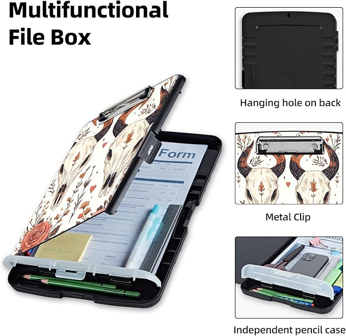 Clipboard with Storage Box & Pen Holder, Heavy Duty Clip Boards 8.5x11 - Image 3