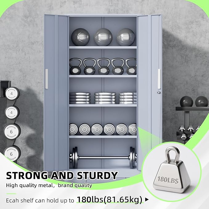 SUNCROWN 72" Metal Storage Cabinet - Image 8