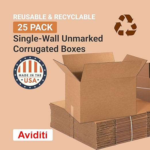 Aviditi 18 x 12 x 12 Corrugated Cardboard Boxes, Medium 18"L x 12"W x 12"H - Image 3