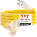 3 FT 12/3 Gauge Outdoor Extension Cord by PlugSaf