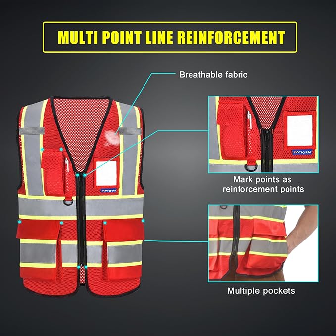AYKRM 11 color High Vis Reflective Safety Vest - Image 3