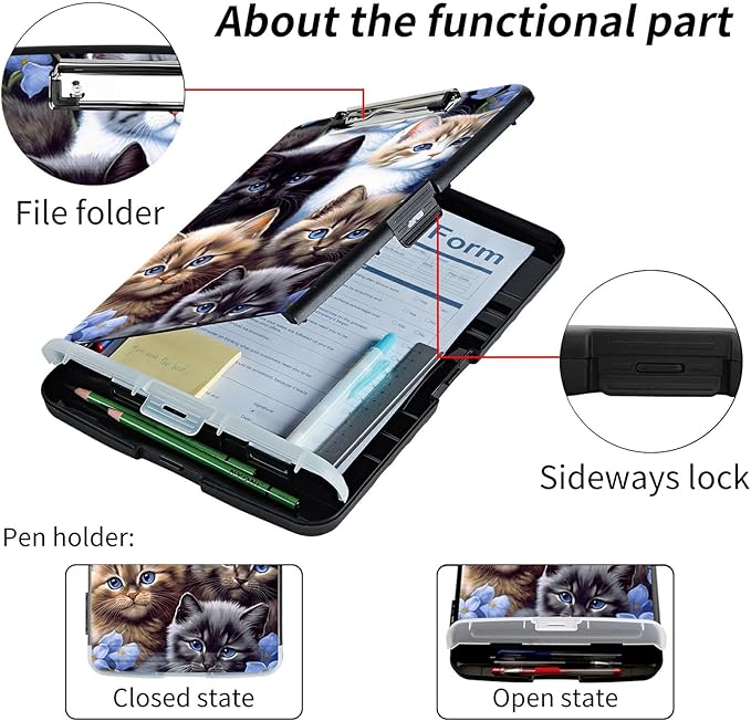 File Clipboard Storage with Pen Holder High Capacity Plastic Nursing Clipboards - Image 5