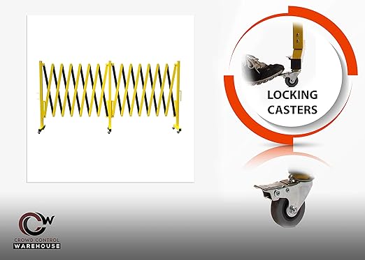 Trafford Industrial Expandable Metal Barricade, 16 Feet, Mobile Safety Barrier - Image 3