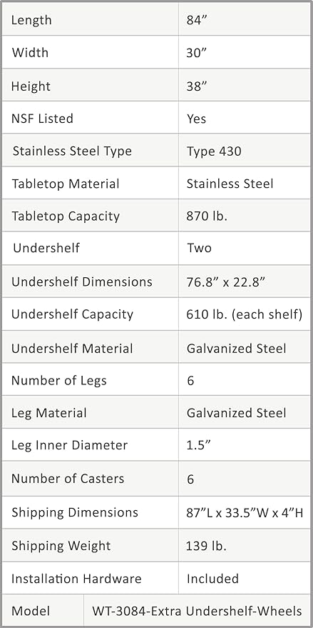 AmGood Stainless Steel Work Table - Image 3
