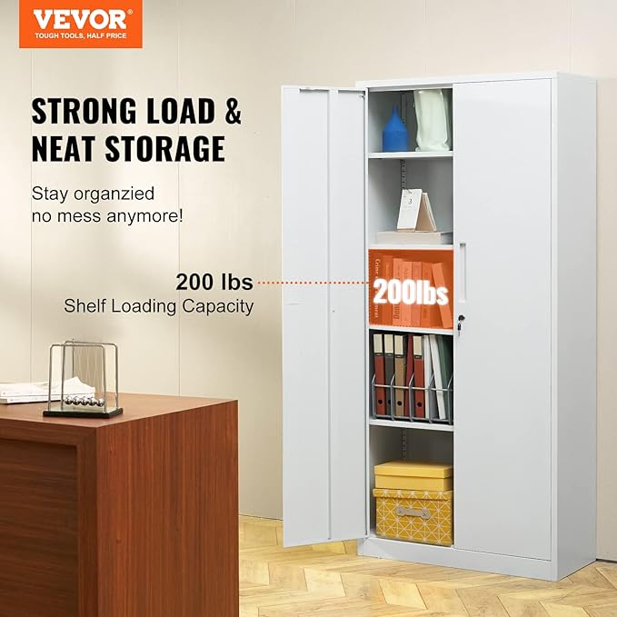 VEVOR Metal Storage Cabinet, Steel Locking Storage Cabinet - Image 4