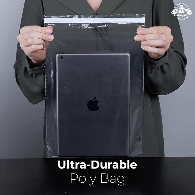 Poly Bags with Suffocation Warning 9x12" – Extra Strong Seal Clear Self-Sealing - Image 3