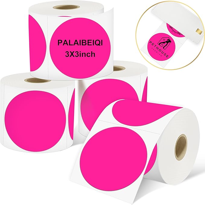 3 X 3 Inch Round Thermal Labels Circle Color Coding Labels Printable Waterproof by Palaibeiqi