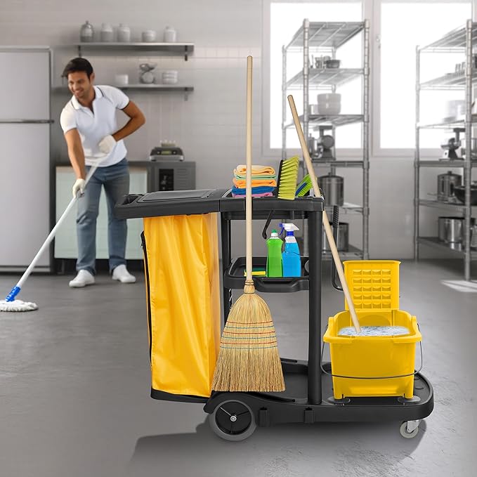 Dryser Commercial Janitorial Cleaning Cart on Wheels - Image 7