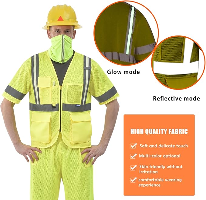 A-SAFETY X SMALL High vis glow Reflective Luminous safety Vest ANSI Class 3 - Image 3