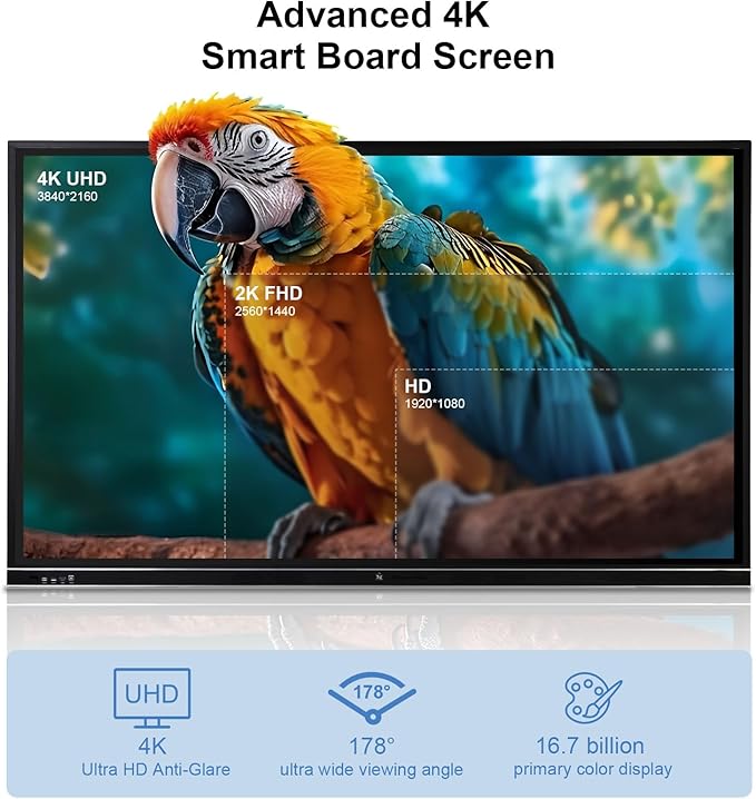 75" Smart Board, 4K UHD Interactive Whiteboard, Digital Touchscreen Smartboard - Image 3
