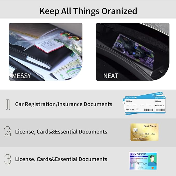 Car Registration and Insurance Holder, Leather Car Glove Box Organizer - Image 5