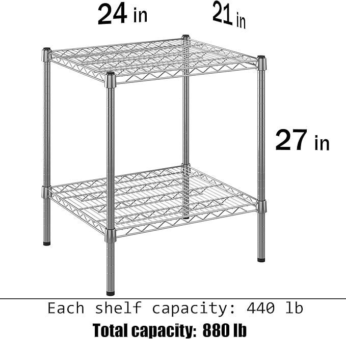 21" Deep x 24" Wide x 27" Height Wire Shelving Kit | 2-Tier | NSF Commercial - Image 3
