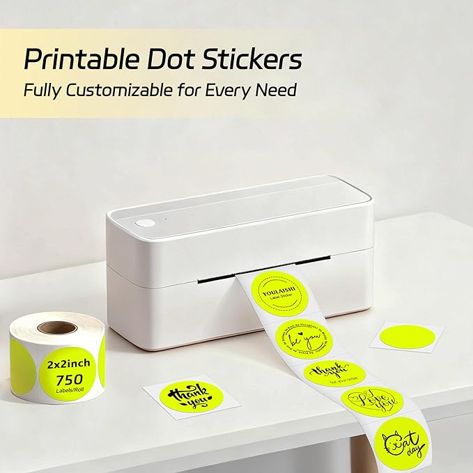 2 inch Dot Stickers Labels Circle Garage Sale Sticker 750Pcs Round Thermal - Image 2