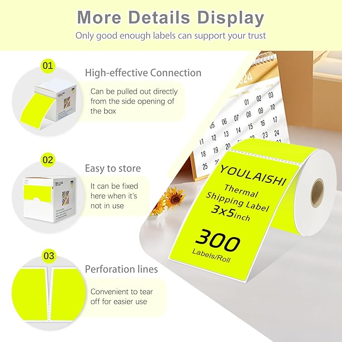 3 X 5 Inch Printable Rectangle Color Coding Labels, 300 Per Roll Adhesive Color - Image 4